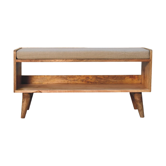 Oak-Style Nordic Storage Bench With Mud Linen