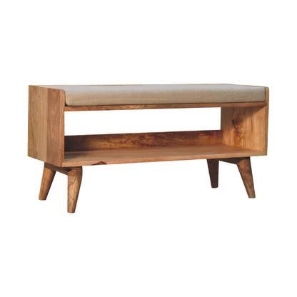 Oak-Style Nordic Storage Bench With Mud Linen