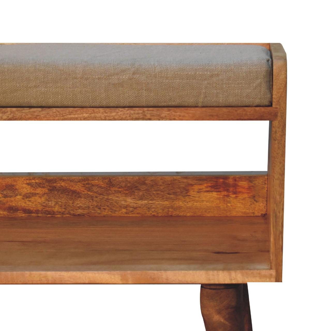Oak-Style Nordic Storage Bench With Mud Linen