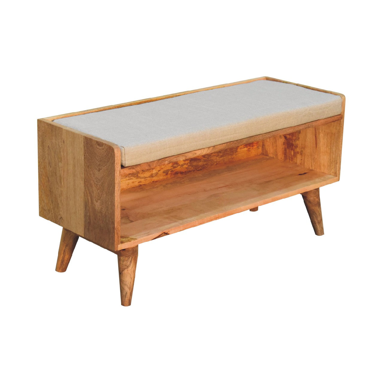 Oak-Style Nordic Storage Bench With Mud Linen
