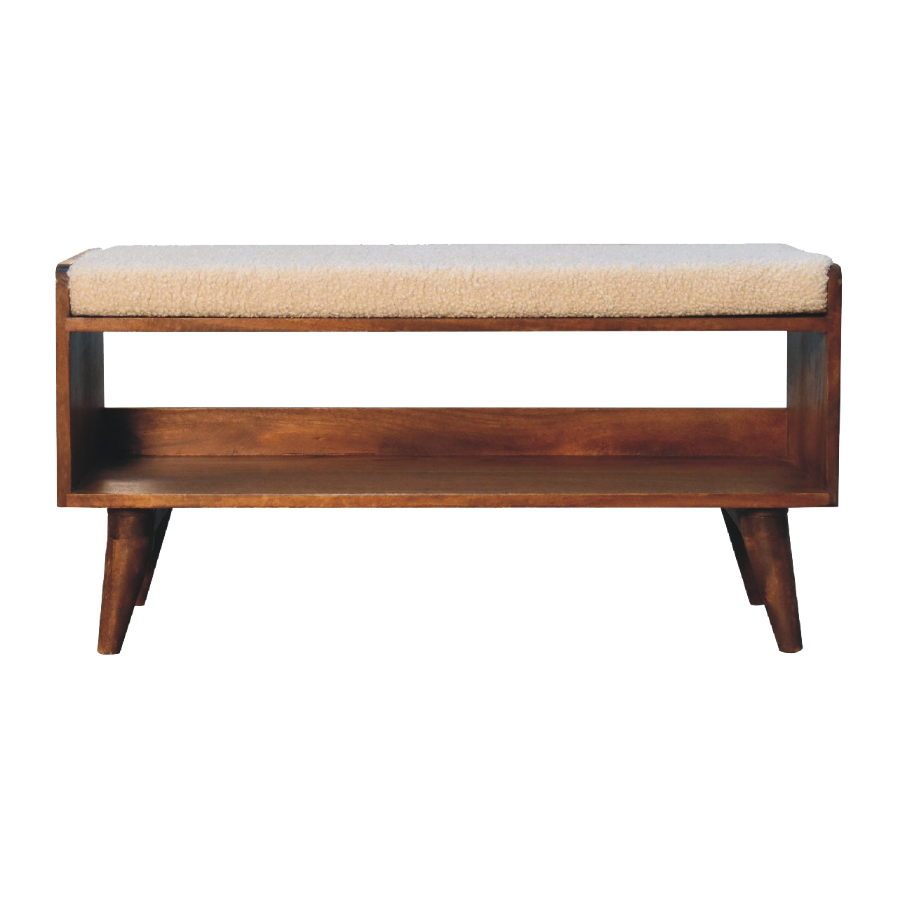 Boucle Nordic Storage Bench