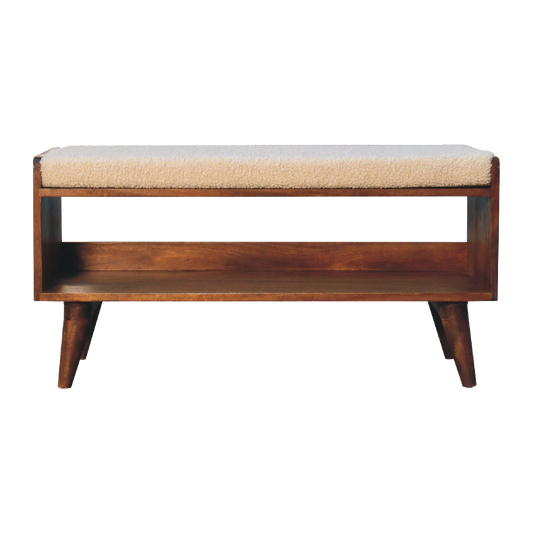 Boucle Nordic Storage Bench