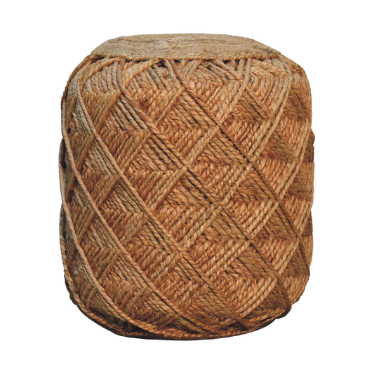 Jute Fiber Footstool Large Pattern