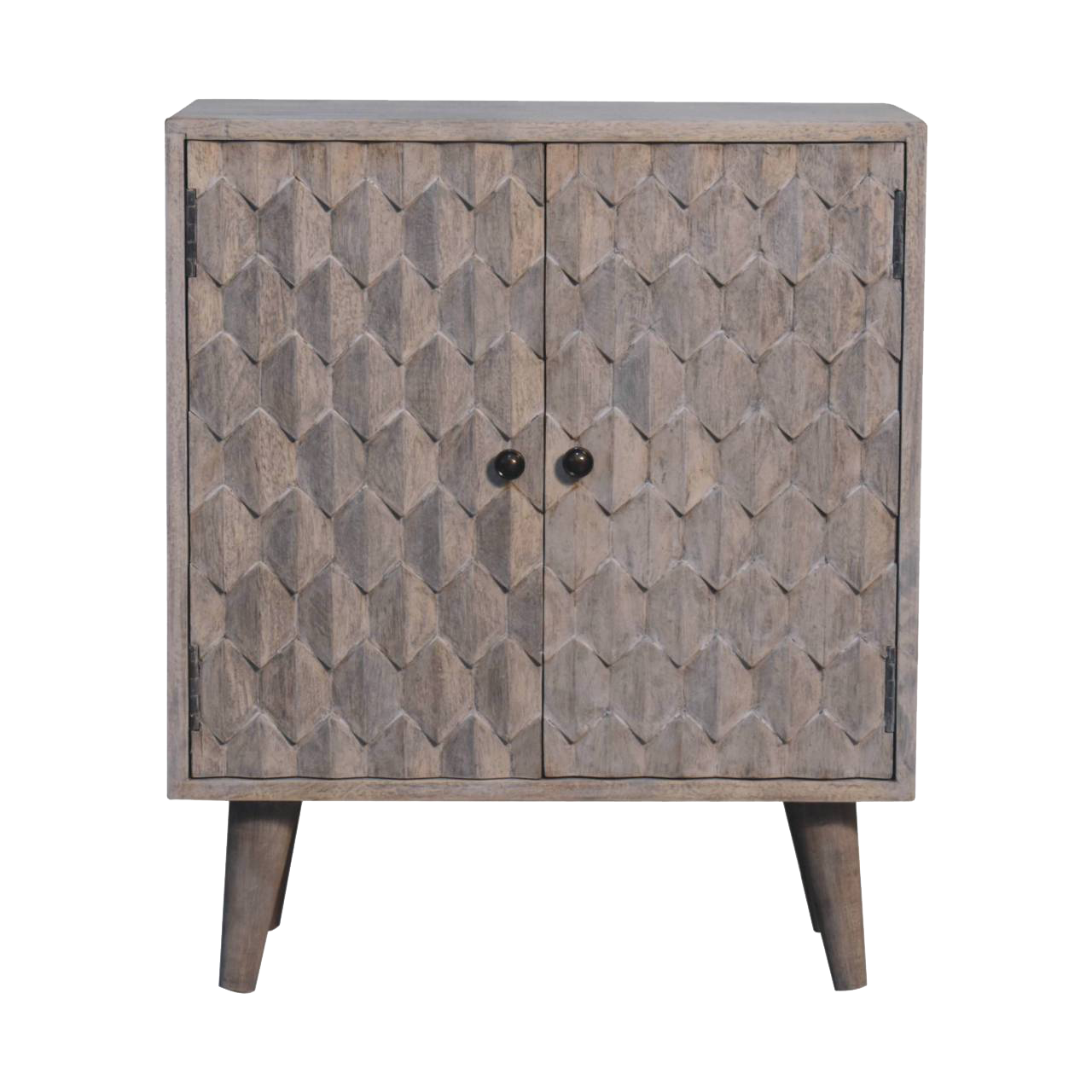 Mini Pineapple Carved Stone Finish Cabinet