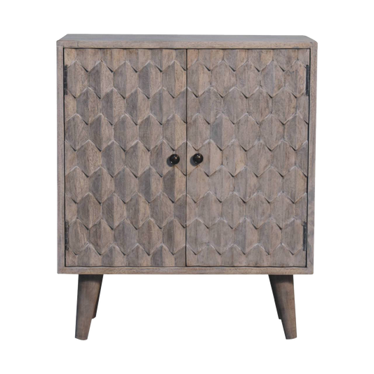 Mini Pineapple Carved Stone Finish Cabinet