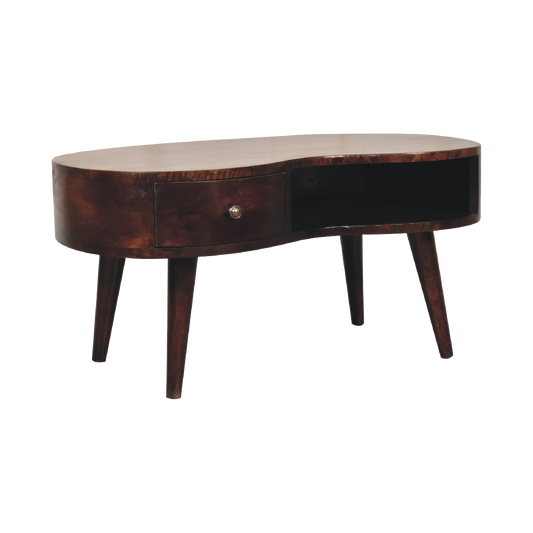 Light Walnut Wave Coffee Table