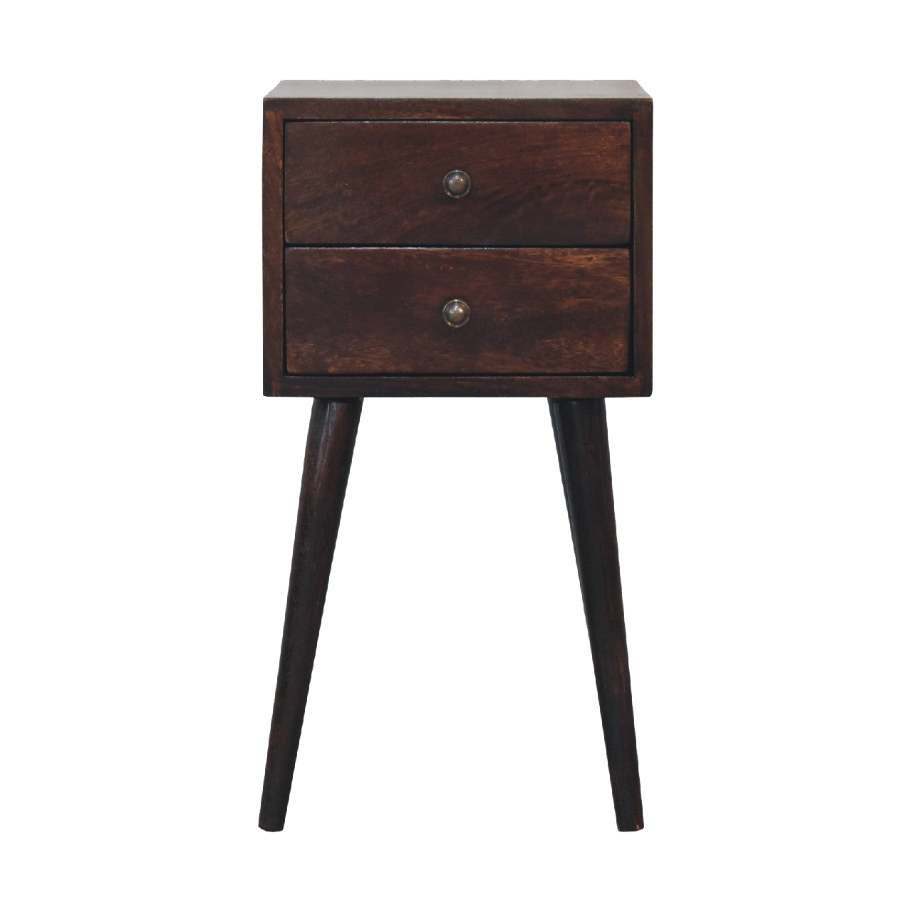 Mini 2 Drawer Light Walnut Bedside