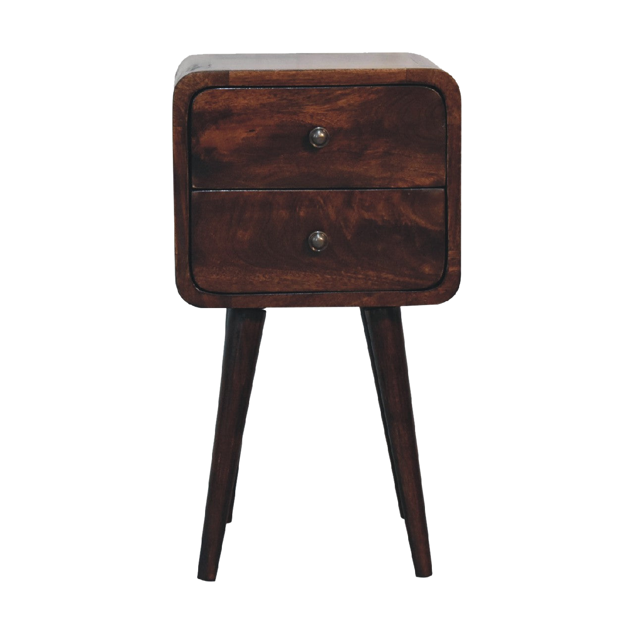 Mini Light Walnut Curved Bedside