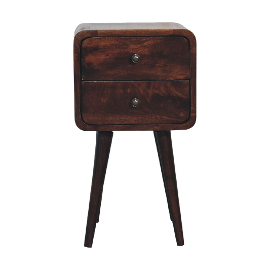 Mini Light Walnut Curved Bedside