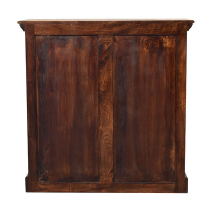 Light Walnut Cabinet with Glazed Doors