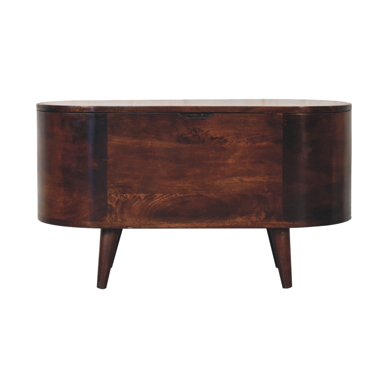 Light Walnut Rounded Lid-up Blanket Box