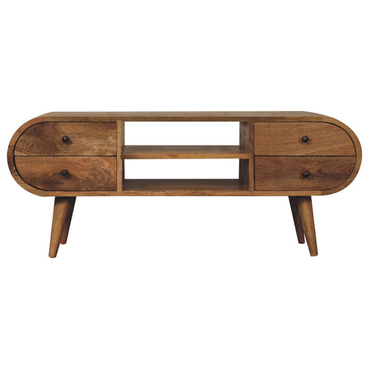 Oak-Style Circular Media Unit with 2 Open Slots