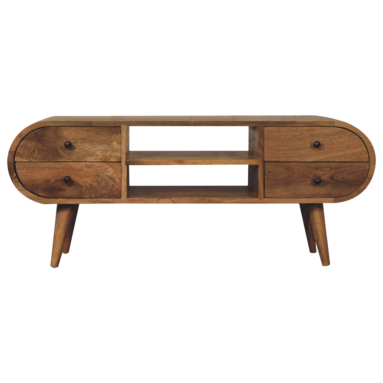 Oak-Style Circular Media Unit with 2 Open Slots