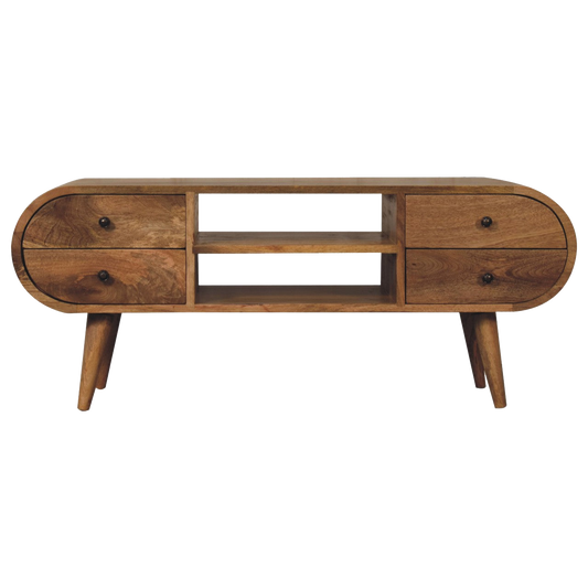 Oak-Style Circular Media Unit with 2 Open Slots