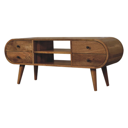 Oak-Style Circular Media Unit with 2 Open Slots