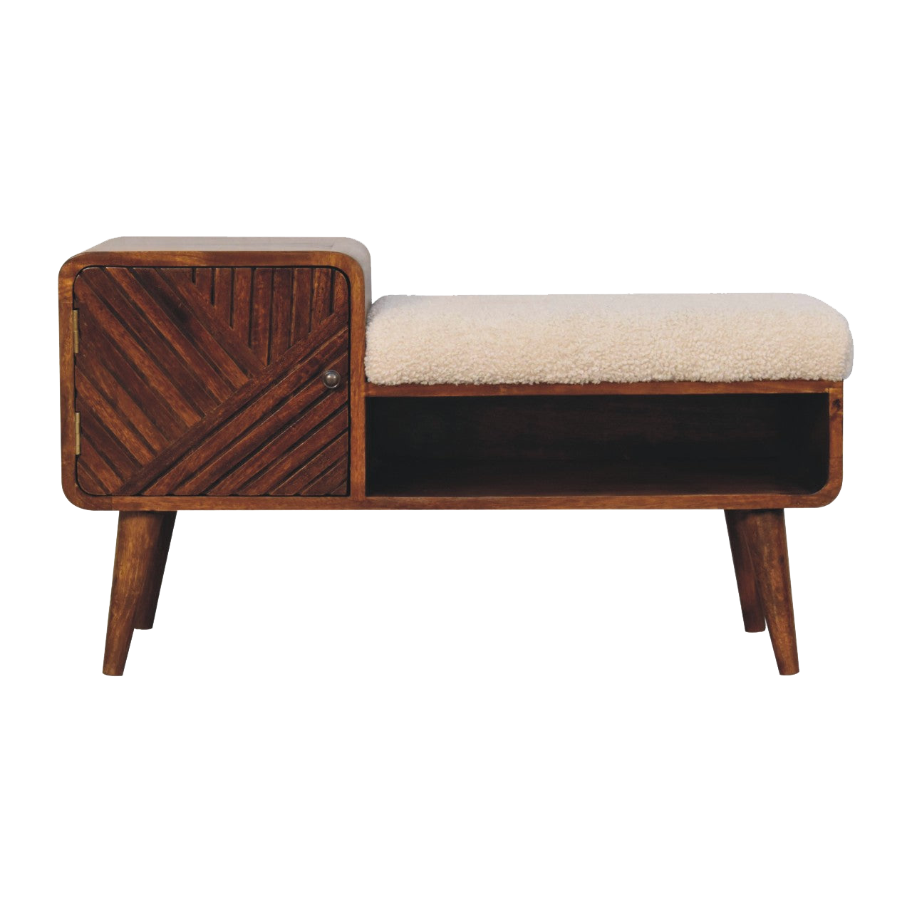 Boucle Carved Chestnut Telephone Table