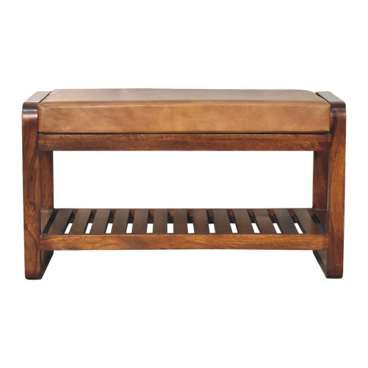 Small Buffalo Slatted Hallway Bench