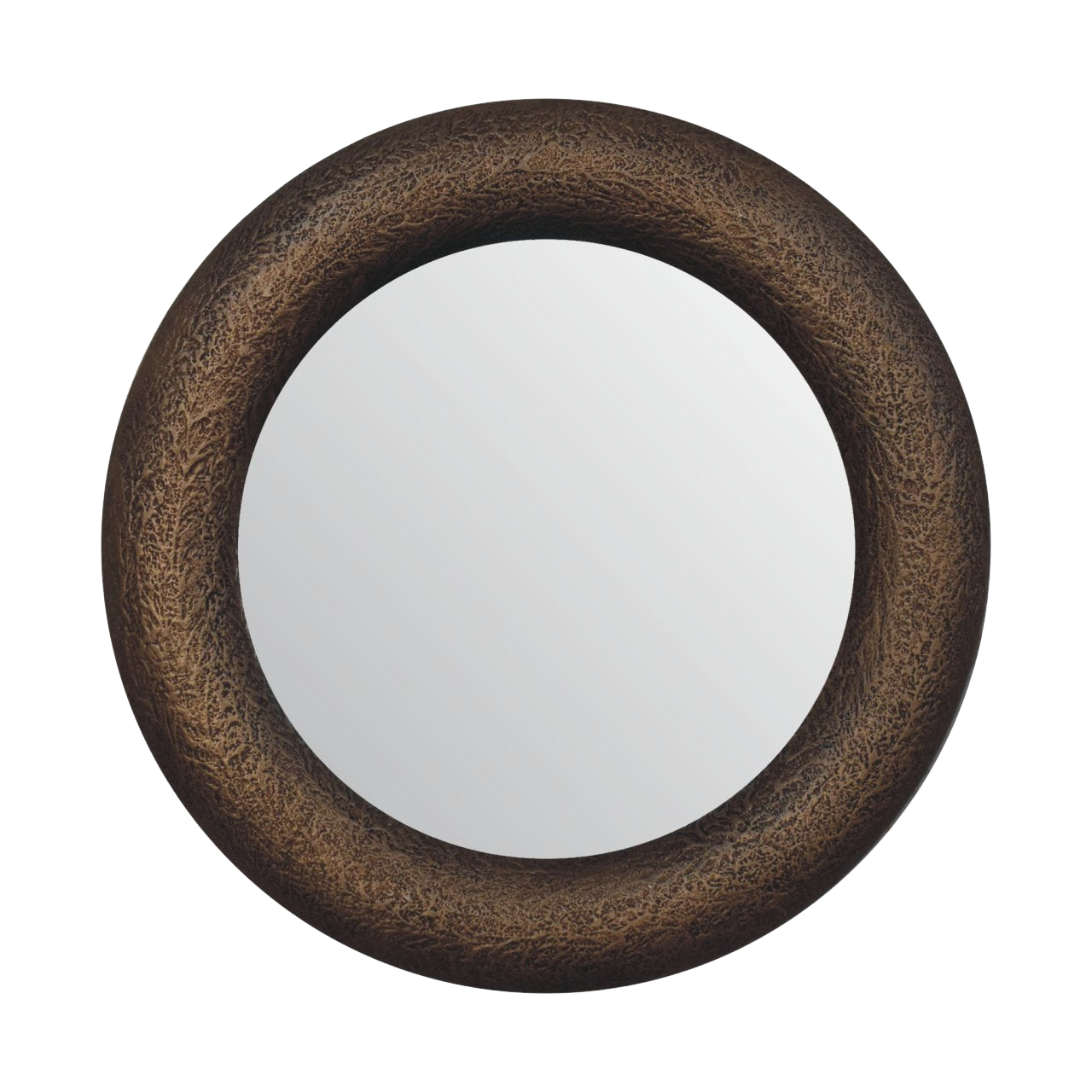 Round Metallic Hammered Mirror