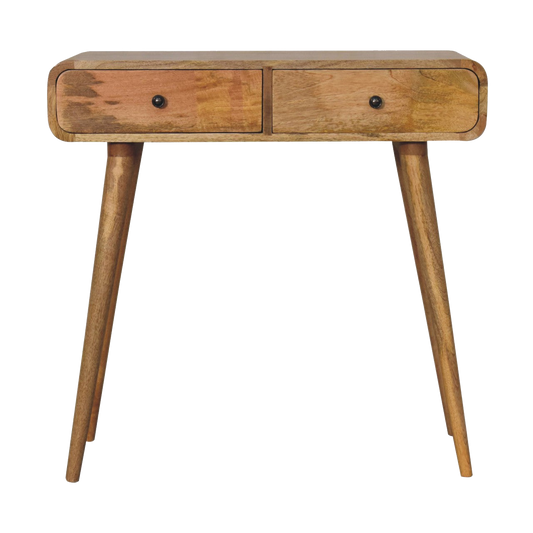 Oak-ish Curved Hallway Table