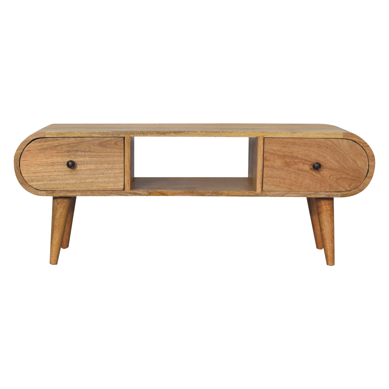 Oak-ish Circular TV Unit