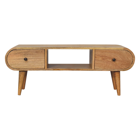 Oak-ish Circular TV Unit