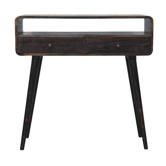 Curved Oak-ish Console Table