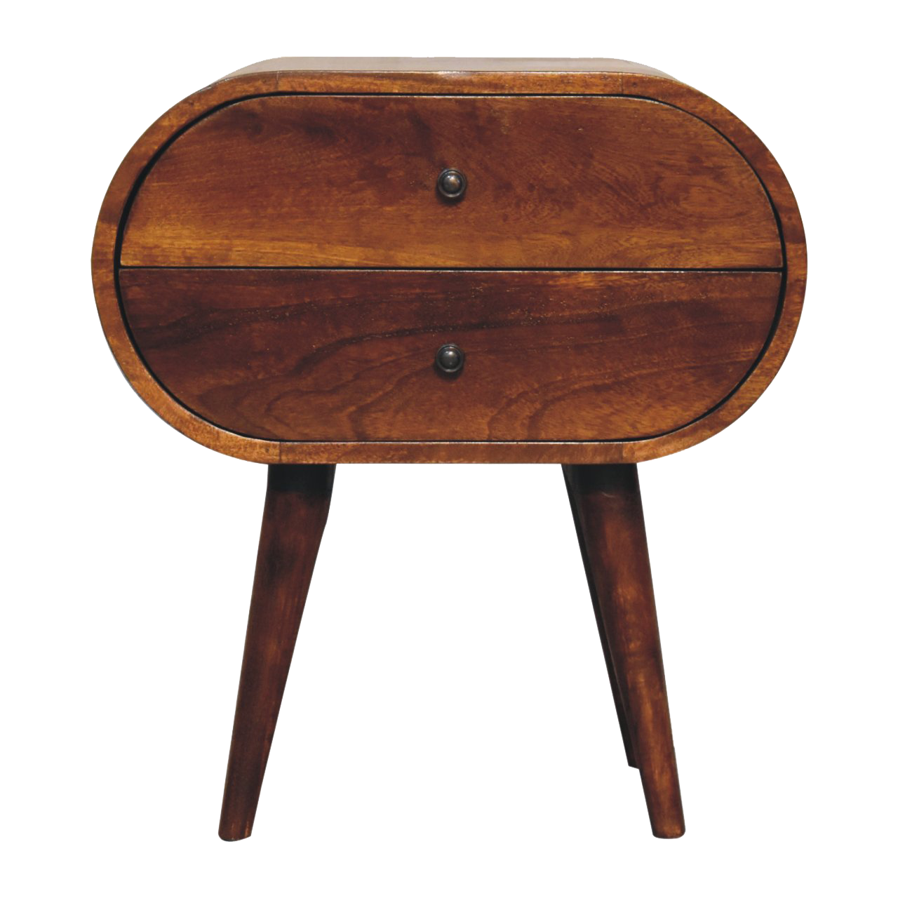 Large Chestnut Circular Bedside