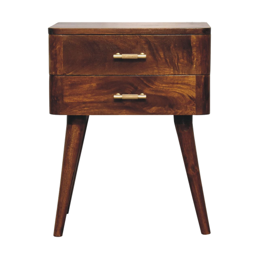 Chestnut T-Bar Nordic Bedside