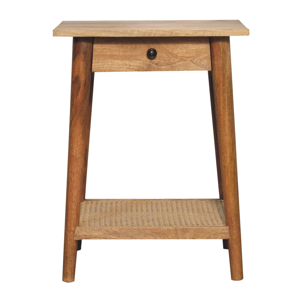 Woven Solid Wood End Table