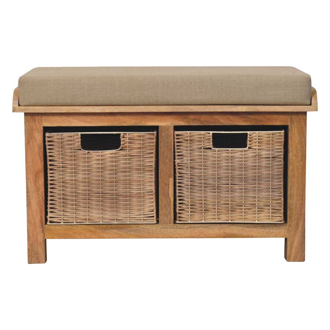 Rattan Basket Linen Bench