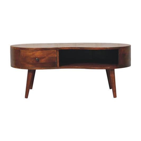 Large Chestnut Wave Coffee Table