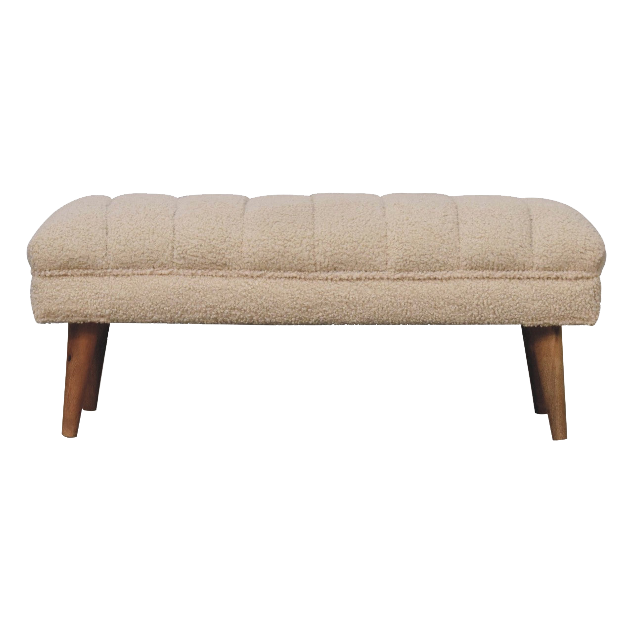 Cream Boucle Puffer Bench