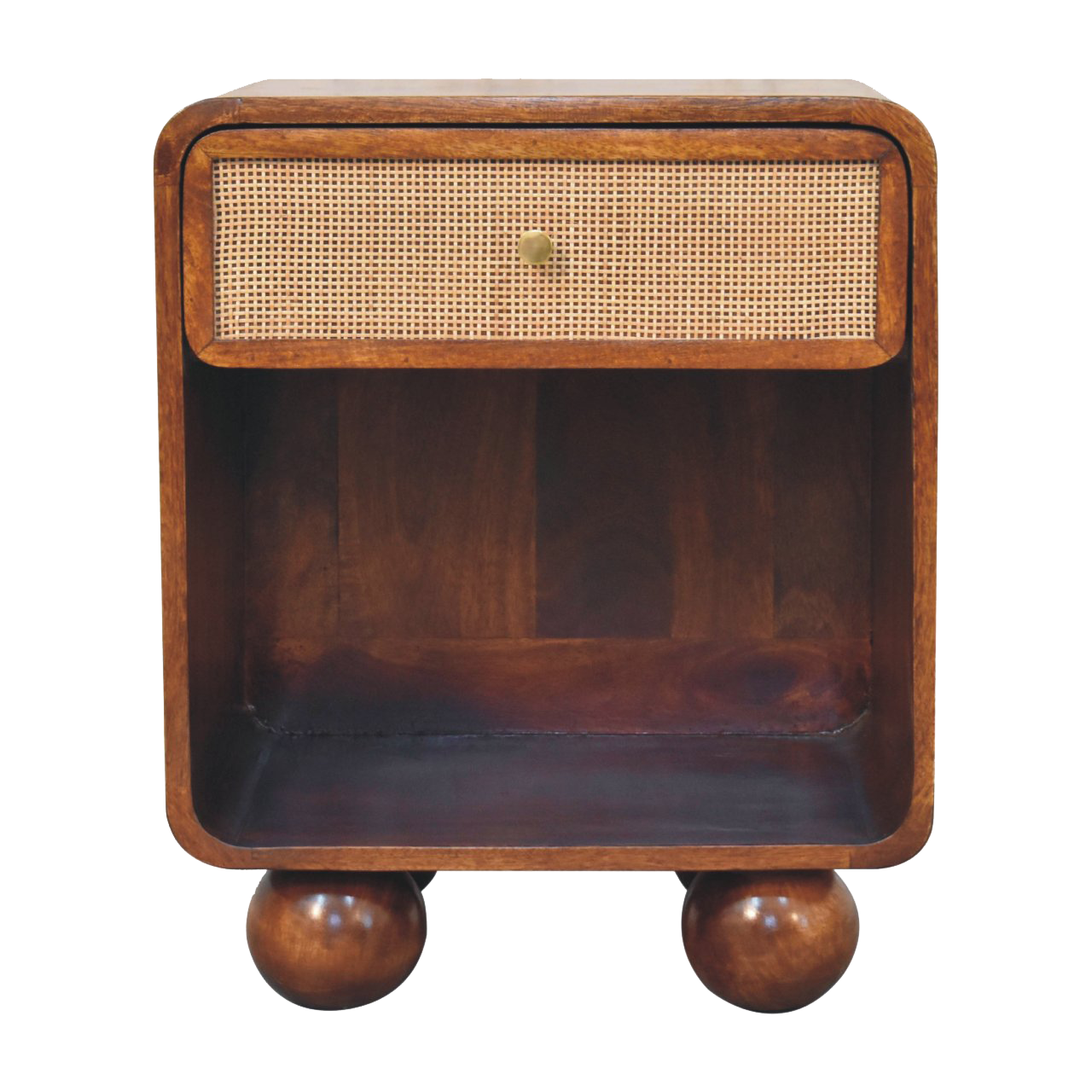Chestnut Open Woven Bedside