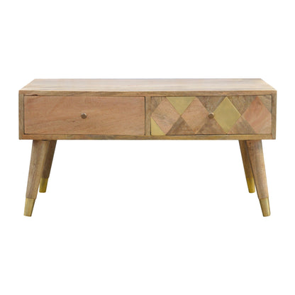 Oak-Style Gold Inlay Coffee Table