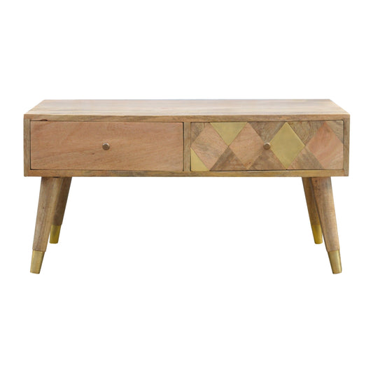 Oak-Style Gold Inlay Coffee Table