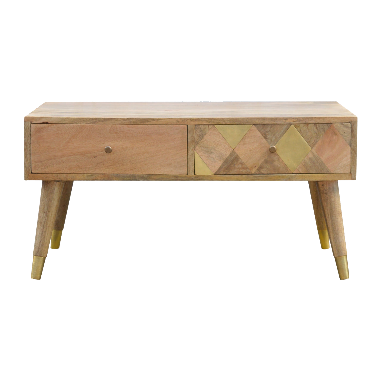 Oak-Style Gold Inlay Coffee Table