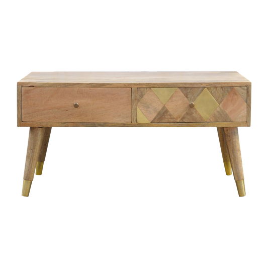 Oak-Style Gold Inlay Coffee Table