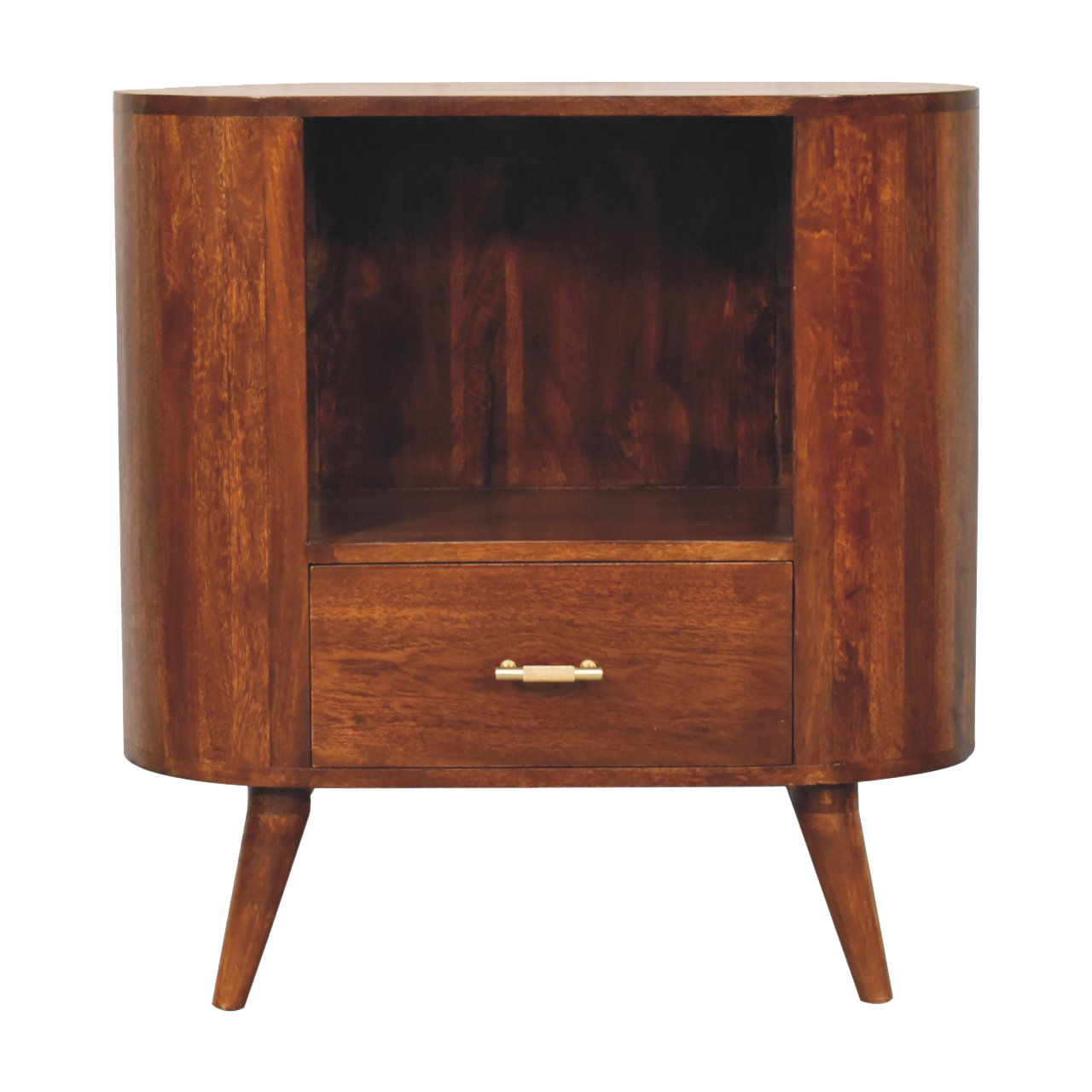 T-bar Cortez Chestnut Open Slot Cabinet