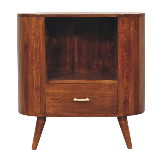 T-bar Cortez Chestnut Open Slot Cabinet
