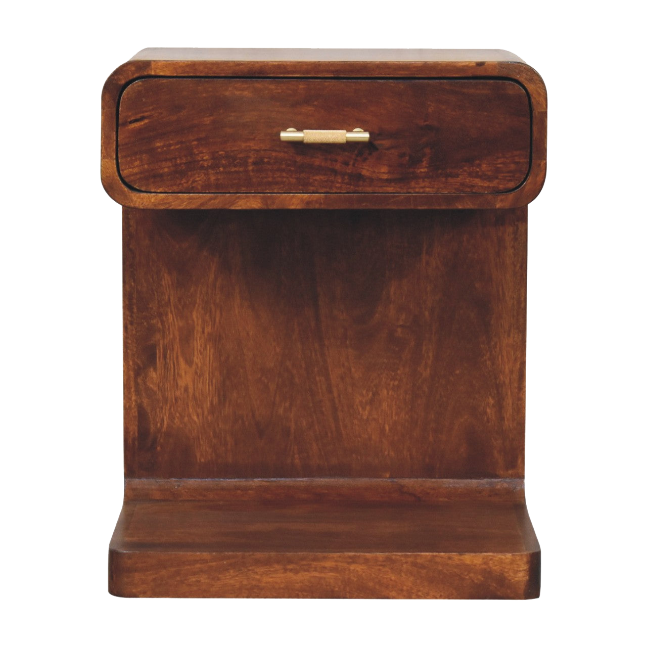 Chestnut T-Bar Rounded Bedside