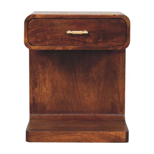 Chestnut T-Bar Rounded Bedside
