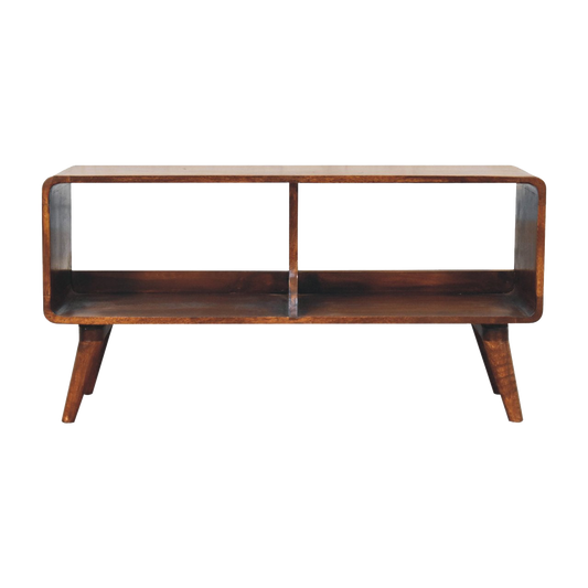 Curved Chestnut Double Slot Media Unit