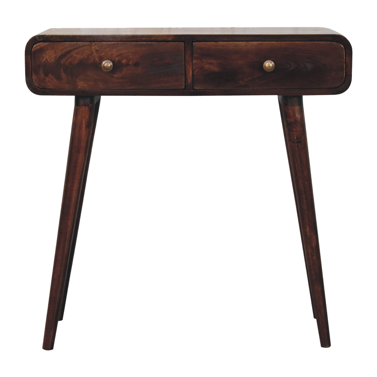 California Walnut Curved Console Table