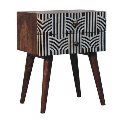 Honey Caramel Edessa Bone Inlay Bedside