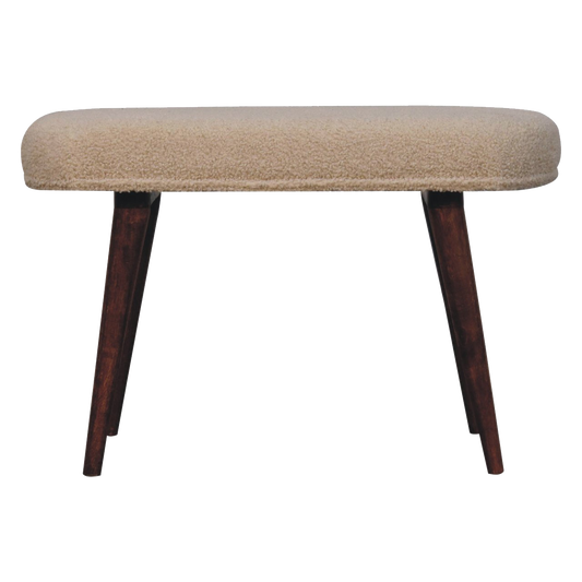 Honey Caramel Boucle Cream Nordic Bench
