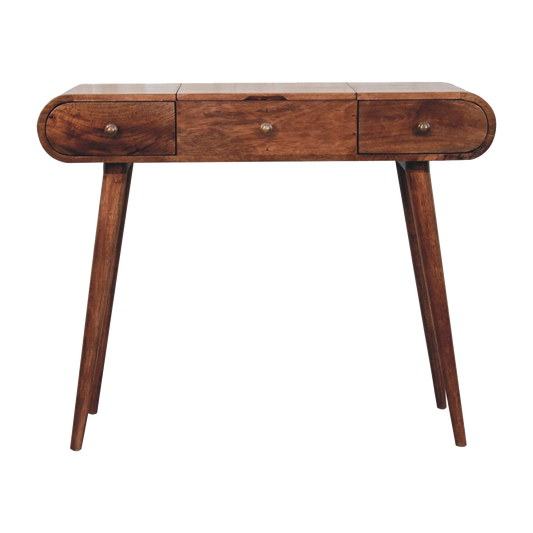 Honey Caramel Round Dressing Table