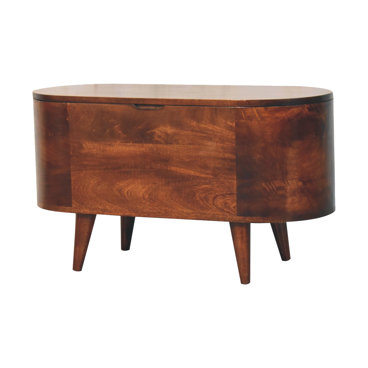 Curved California Walnut Blanket Box