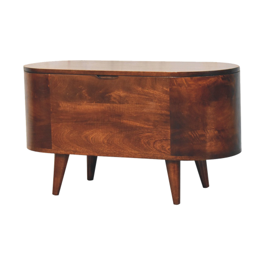 Curved California Walnut Blanket Box