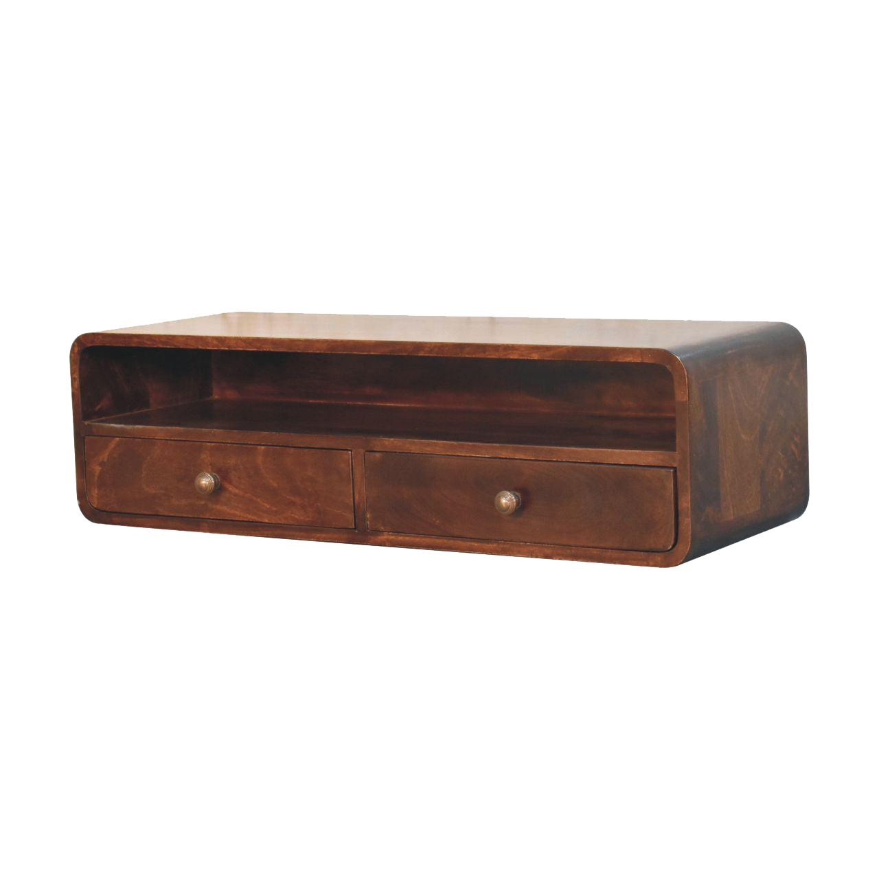 Floating California Walnut Open Console