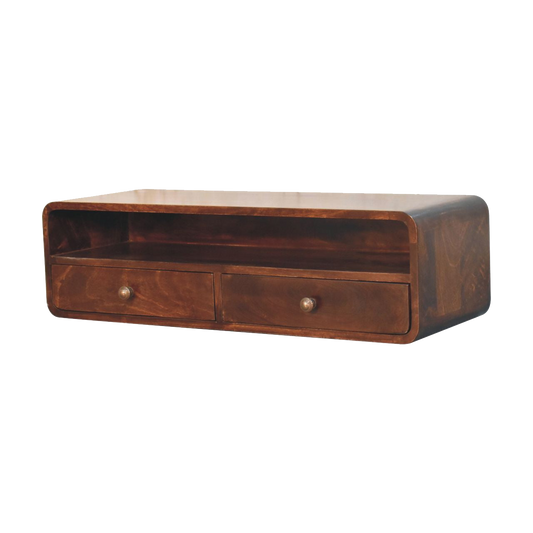 Floating California Walnut Open Console